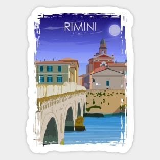 Rimini Italy Vintage Minimal Retro Italian Travel Poster Sticker